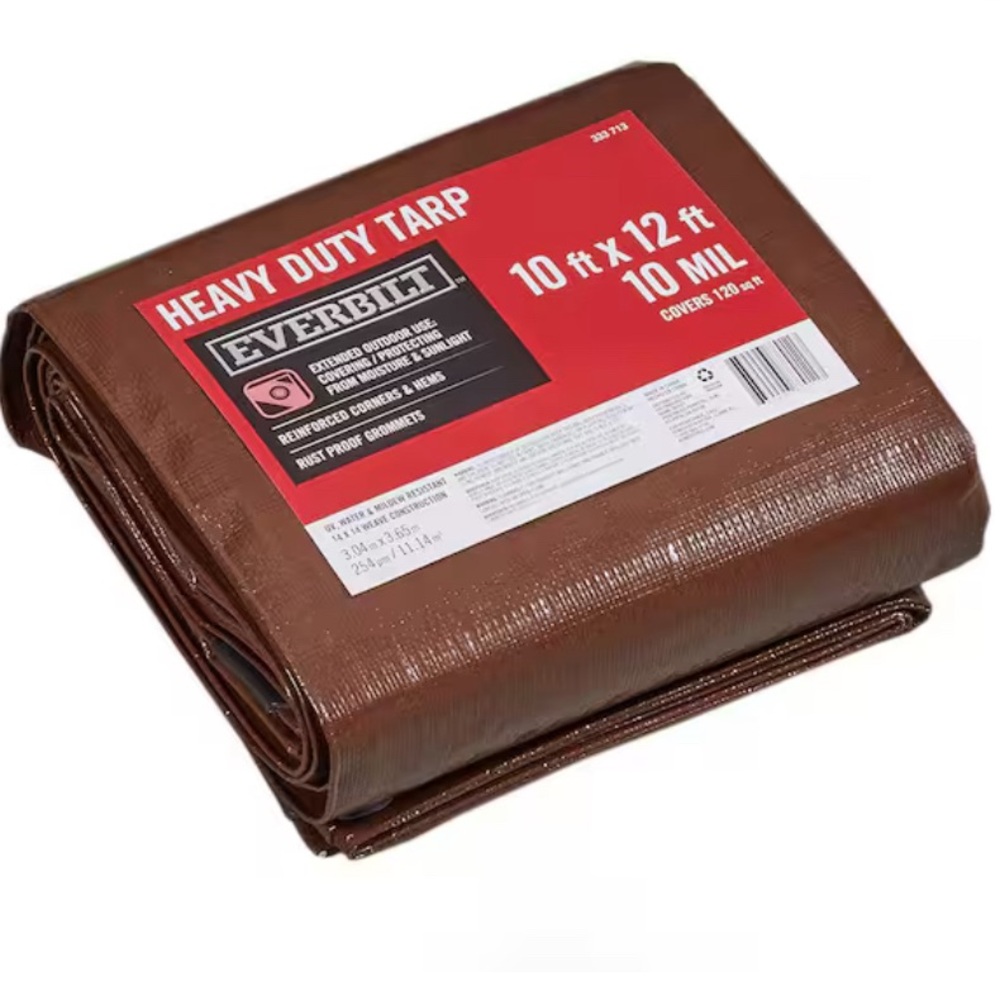 Everbilt 10 ft. x 12 ft. Brown/Silver Heavy-Duty Tarp